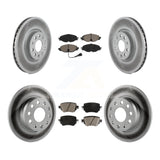 Front Rear Coated Brake Rotor & Ceramic Pad Kit For Volkswagen GTI Golf Alltrack