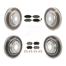 Front Rear Coated Disc Brake Rotors And Ceramic Pads Kit For Volkswagen GTI