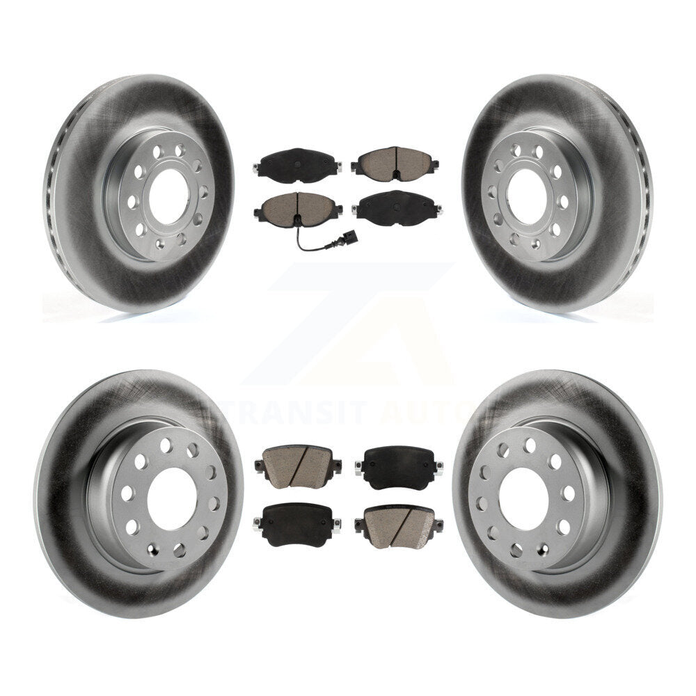 Front Rear Coat Disc Brake Rotors Ceramic Pad Kit For Volkswagen Golf SportWagen