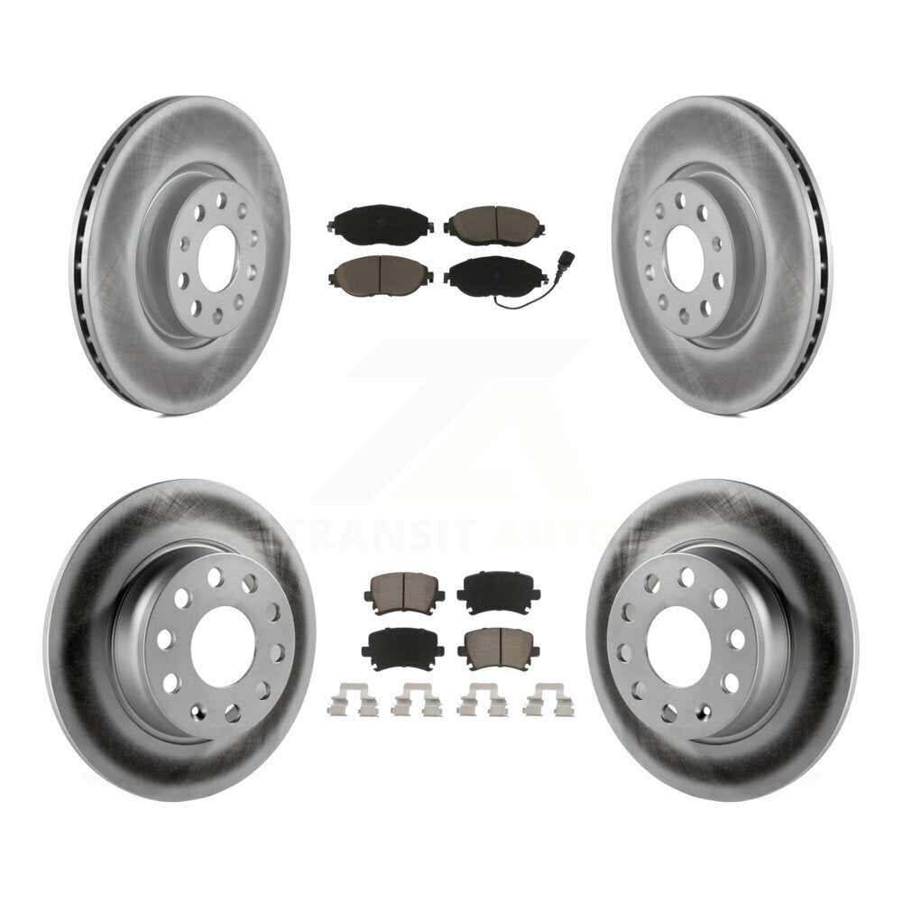 Front Rear Coated Disc Brake Rotors And Ceramic Pads Kit For Volkswagen GTI