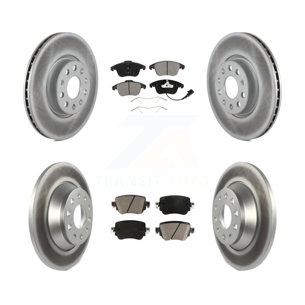 [Front+Rear] 2016-2018 Audi Q3 Quattro Premium Coated Rotors & Ceramic Pads Brake Kit For Max Braking