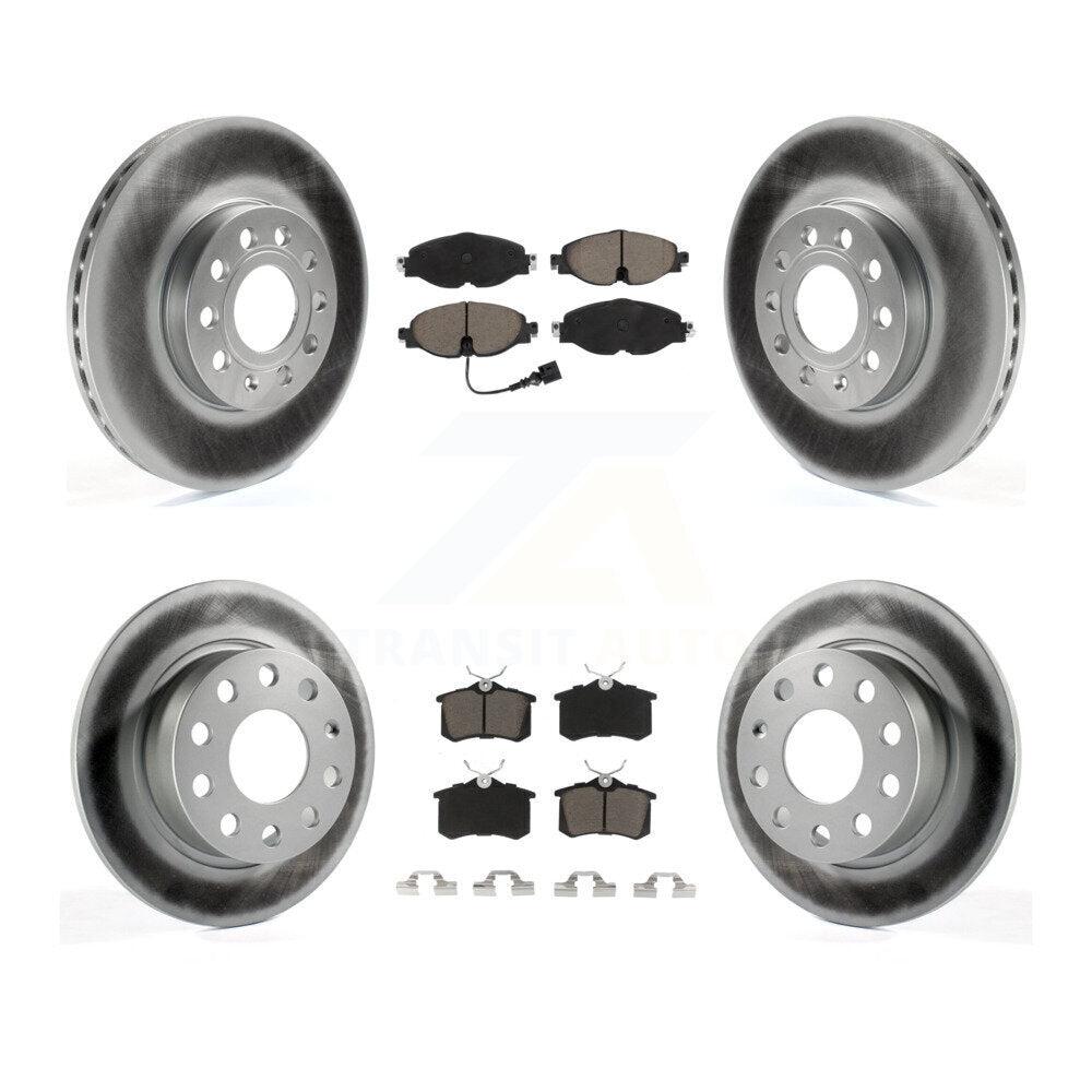 Front Rear Coat Disc Brake Rotors Ceramic Pad Kit For Volkswagen Golf SportWagen