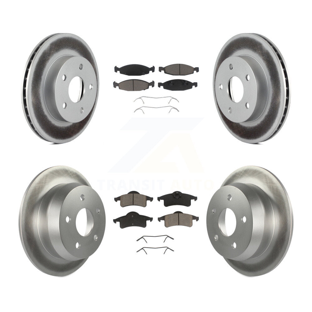 Front Rear Coated Disc Brake Rotors And Ceramic Pads Kit For Jeep Grand Cherokee