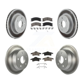 Front Rear Coated Disc Brake Rotors And Ceramic Pads Kit For Jeep Grand Cherokee