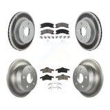 Front Rear Coated Disc Brake Rotors And Ceramic Pads Kit For Jeep Grand Cherokee