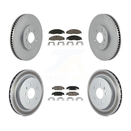 Front Rear Coated Disc Brake Rotors And Ceramic Pads Kit For Cadillac CTS
