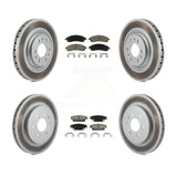 Front Rear Coated Disc Brake Rotors And Ceramic Pads Kit For Cadillac SRX