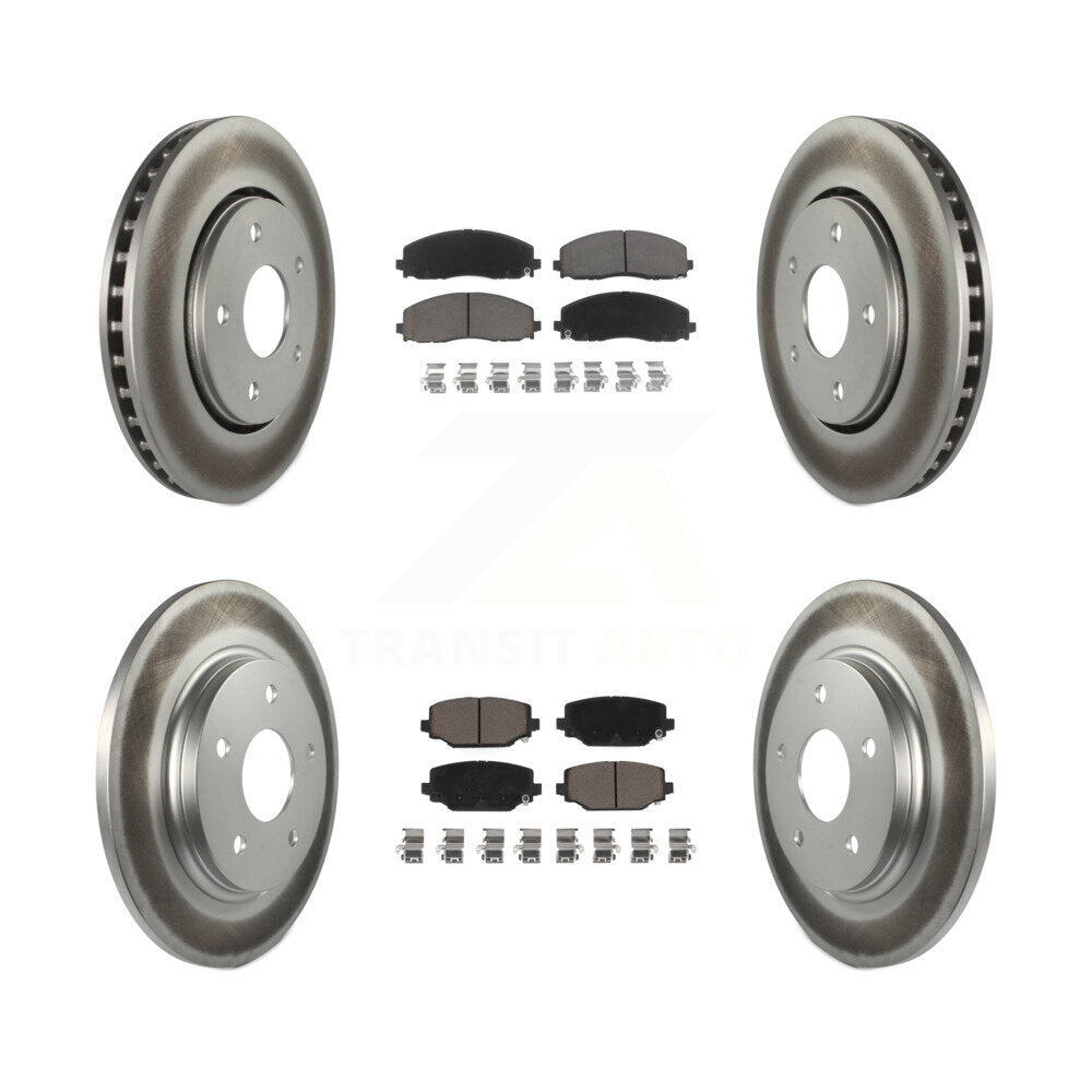 Front Rear Coated Disc Brake Rotors And Ceramic Pads Kit For Dodge Grand Caravan