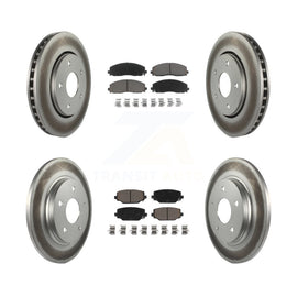 Front Rear Coated Disc Brake Rotors And Ceramic Pads Kit For Dodge Grand Caravan