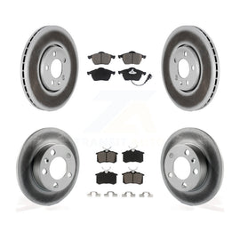 Front Rear Coated Brake Rotor & Ceramic Pad Kit For Volkswagen Beetle Jetta Golf
