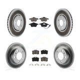 Front Rear Coated Brake Rotor & Ceramic Pad Kit For Volkswagen Beetle Jetta Golf