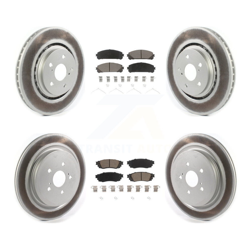 Front Rear Coated Disc Brake Rotor Ceramic Pad Kit For Lexus RX350 RX450h RX350L