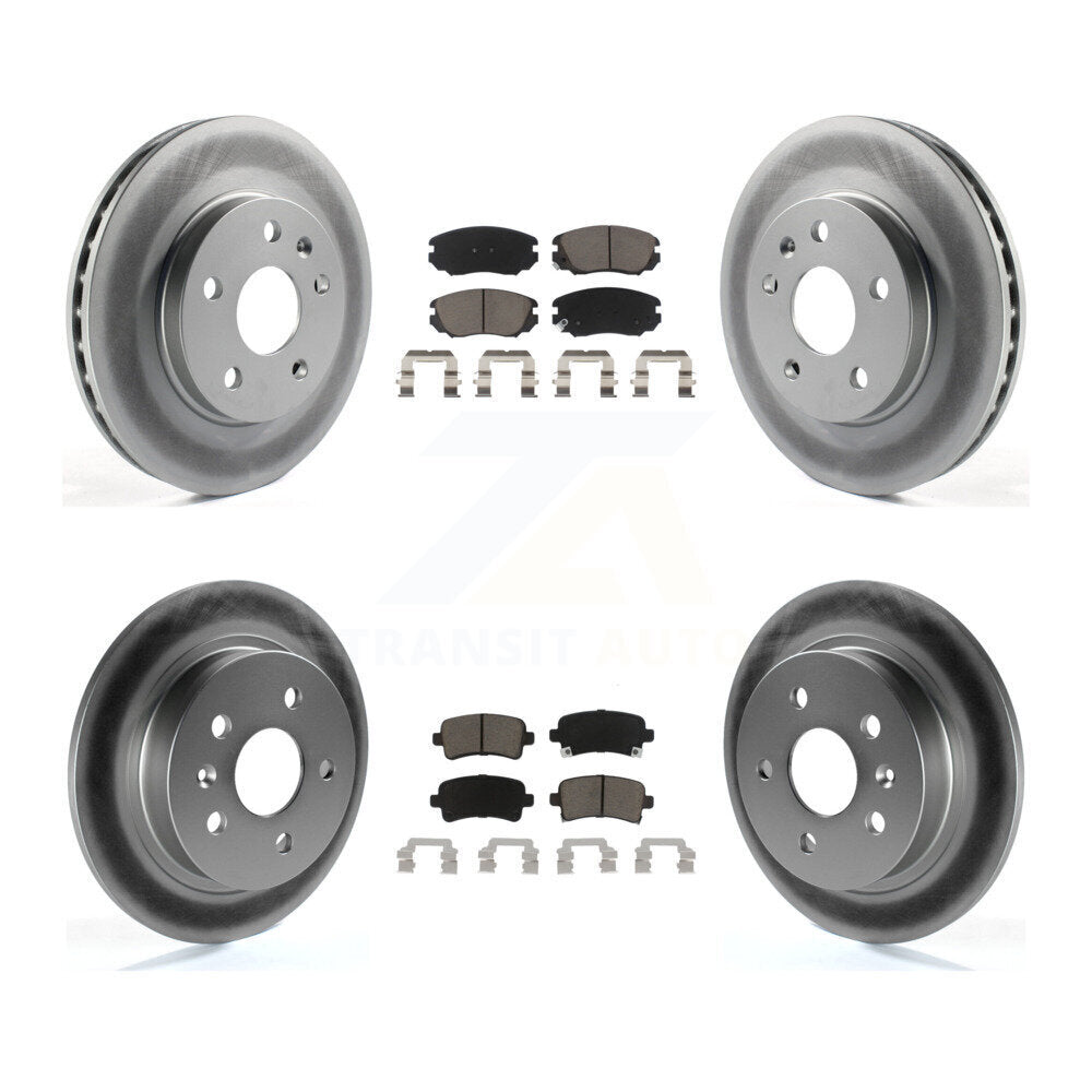 Front Rear Coated Disc Brake Rotors Ceramic Pad Kit For Chevrolet Malibu Limited