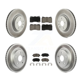 Front Rear Coated Disc Brake Rotors And Ceramic Pads Kit For Cadillac XTS