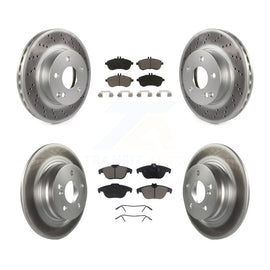 Front Rear Coated Brake Rotor & Ceramic Pad Kit For Mercedes-Benz C300 C250 C230