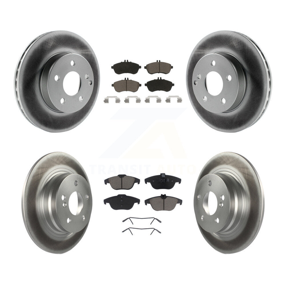 Front Rear Coated Brake Rotor & Ceramic Pad Kit For Mercedes-Benz C300 C250 C230