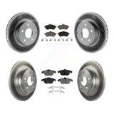 Front Rear Coated Brake Rotor & Ceramic Pad Kit For Mercedes-Benz C300 C250 C230