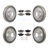Front Rear Coated Brake Rotor & Ceramic Pad Kit For Mercedes-Benz E350 C300 C350