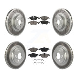 Front Rear Coated Brake Rotor & Ceramic Pad Kit For Mercedes-Benz E350 C300 C350