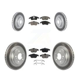 [Front+Rear] 10-11 Mercedes-Benz E550 Coupe Premium Coated Rotors & Ceramic Pads Brake Kit For Max Braking