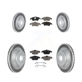 [Front+Rear] 10-11 Mercedes-Benz E550 Coupe Premium Coated Rotors & Ceramic Pads Brake Kit For Max Braking