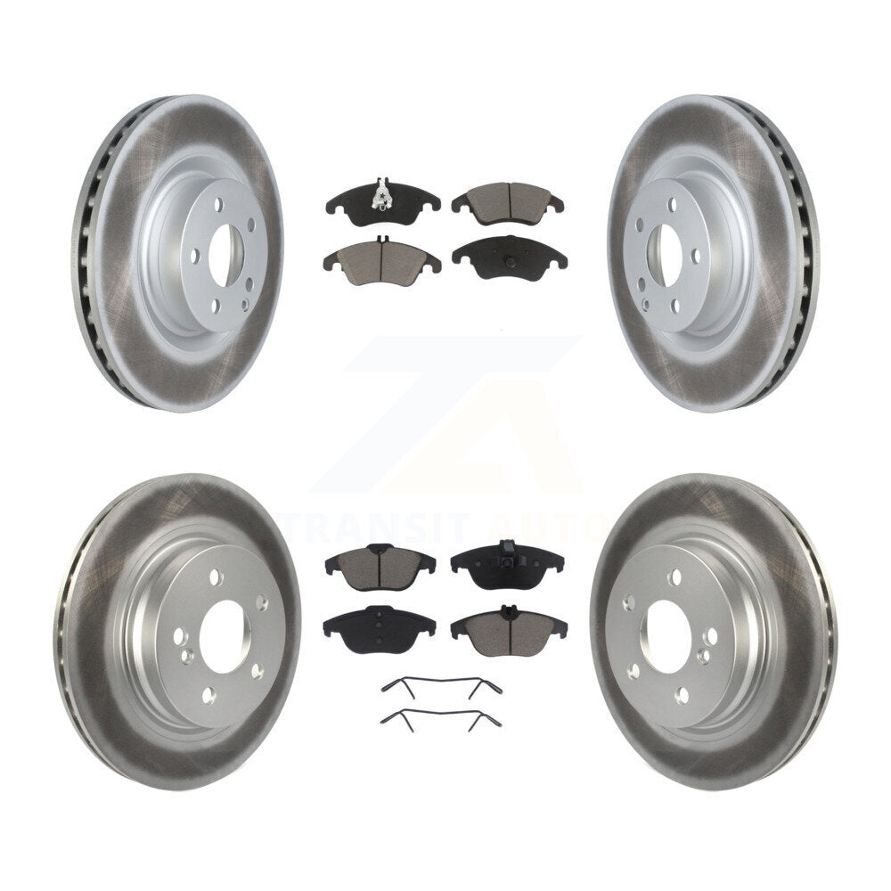 [Front+Rear] 10-11 Mercedes-Benz E550 Coupe Premium Coated Rotors & Ceramic Pads Brake Kit For Max Braking