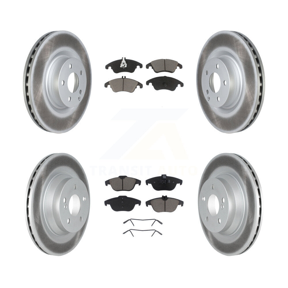 [Front+Rear] 10-11 Mercedes-Benz E550 Coupe Premium Coated Rotors & Ceramic Pads Brake Kit For Max Braking