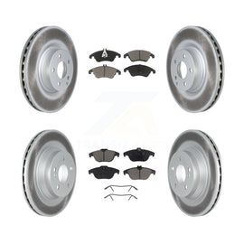 [Front+Rear] 10-11 Mercedes-Benz E550 Coupe Premium Coated Rotors & Ceramic Pads Brake Kit For Max Braking