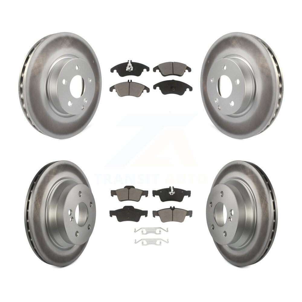 Front Rear Coated Disc Brake Rotor & Ceramic Pad Kit For Mercedes-Benz E350 E400