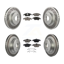 Charger l'image dans la galerie, Front Rear Coated Disc Brake Rotors And Ceramic Pads Kit For Mercedes-Benz E350