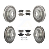 Front Rear Coated Disc Brake Rotors And Ceramic Pads Kit For Mercedes-Benz E350