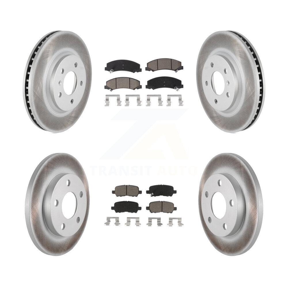 Front Rear Coated Disc Brake Rotors Ceramic Pad Kit For Chevrolet Impala Limited