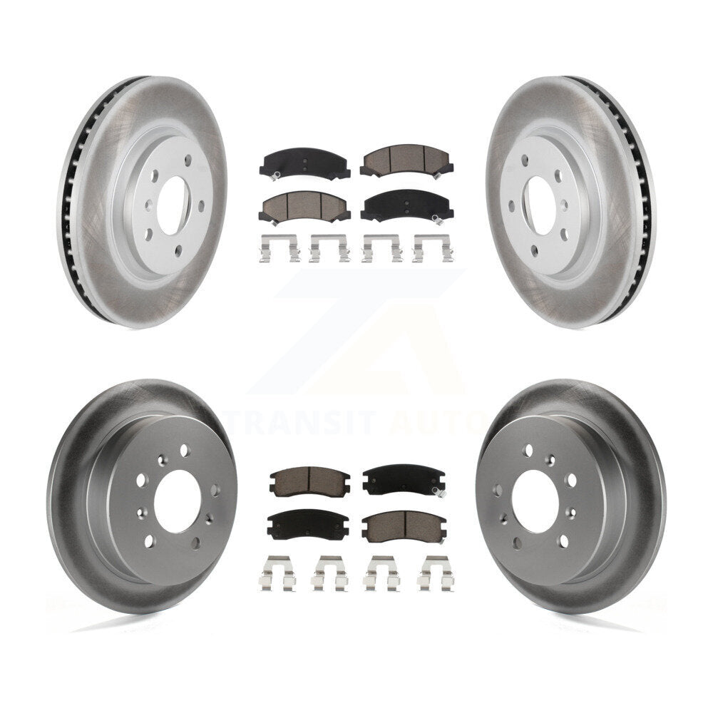 Front Rear Coated Brake Rotor & Ceramic Pad Kit For Chevrolet Impala Monte Carlo