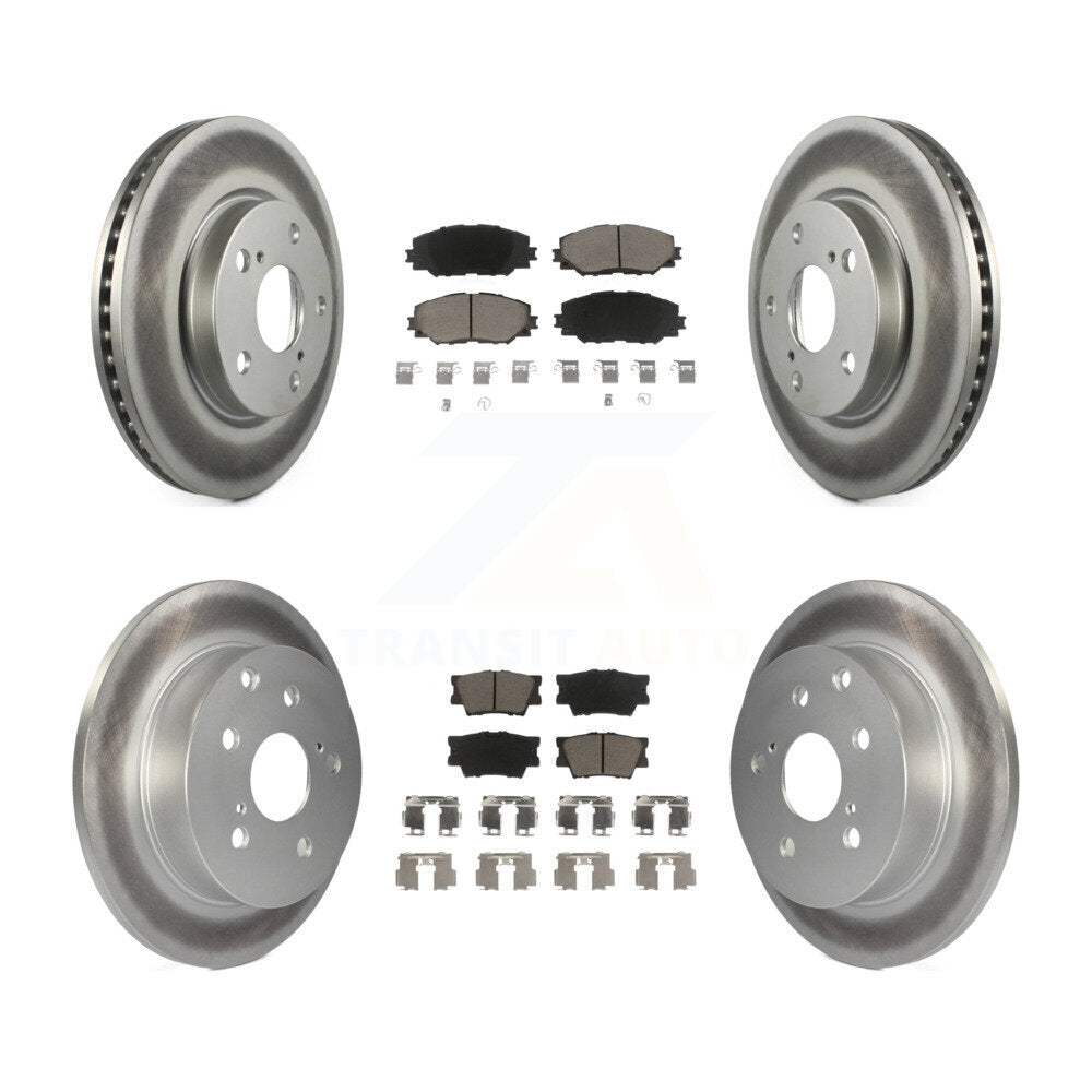 Front Rear Coated Disc Brake Rotors Ceramic Pad Kit For Toyota RAV4 Lexus HS250h