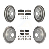 Front Rear Coated Disc Brake Rotors And Ceramic Pads Kit For Toyota RAV4