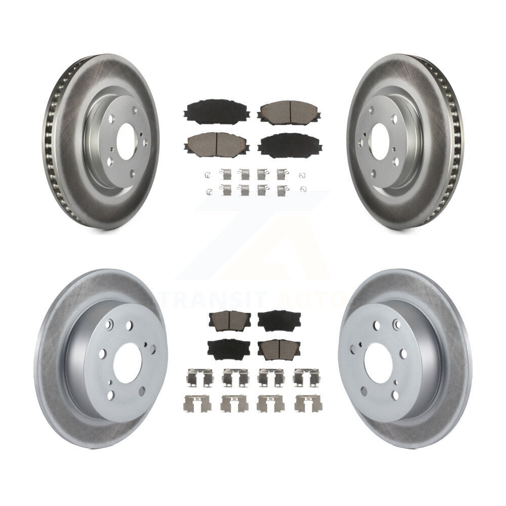 Front Rear Coat Disc Brake Rotors Ceramic Pad Kit For Toyota Matrix Pontiac Vibe