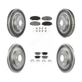 Front Rear Coated Brake Rotors Ceramic Pad Kit For Toyota Matrix Pontiac Vibe iM