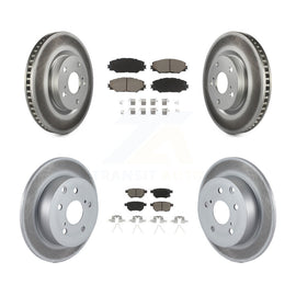 [Front+Rear] 2010 Toyota Matrix XRS Premium Coated Rotors & Ceramic Pads Brake Kit For Max Braking