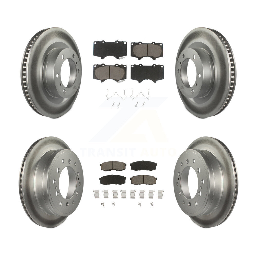 Front Rear Coat Disc Brake Rotors Ceramic Pad Kit For Toyota 4Runner Lexus GX460