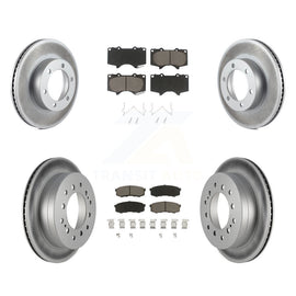 Front Rear Coated Disc Brake Rotors And Ceramic Pads Kit For Toyota Sequoia