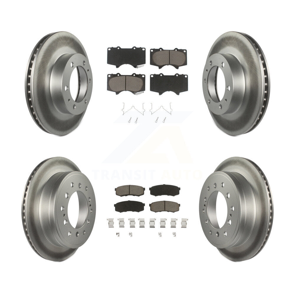 [Front+Rear] 2010-2014 Toyota FJ Cruiser Premium Coated Rotors & Ceramic Pads Brake Kit For Max Braking