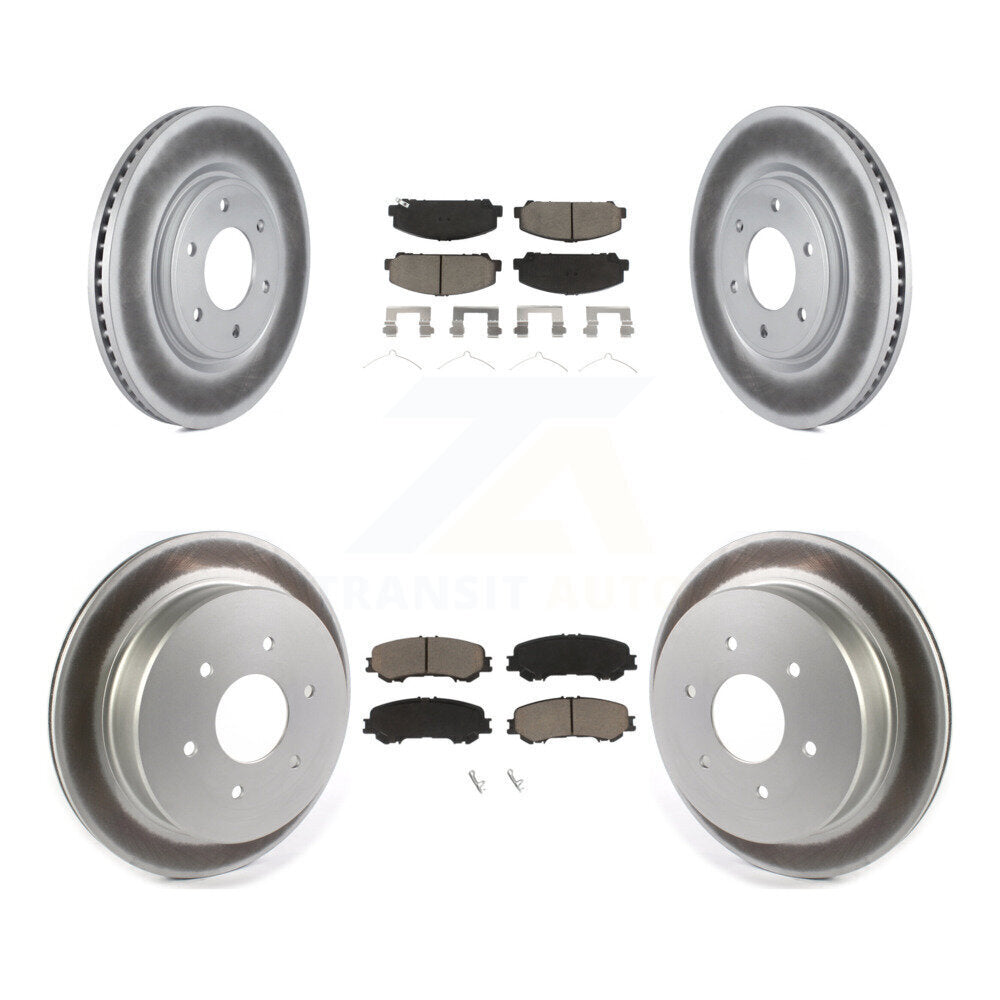 [Front+Rear] 2017-2023 Nissan TITAN Premium Coated Rotors & Ceramic Pads Brake Kit For Max Braking