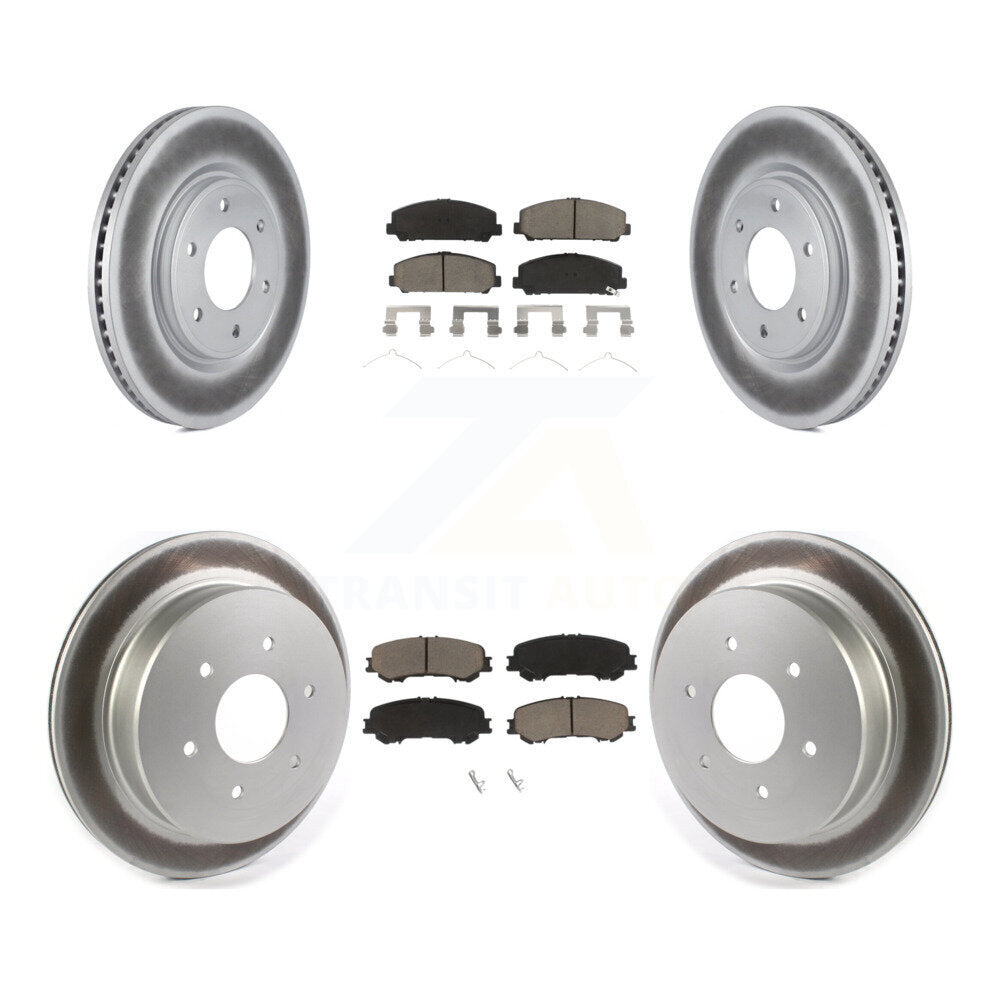 [Front+Rear] 2017-2023 Nissan TITAN Premium Coated Rotors & Ceramic Pads Brake Kit For Max Braking