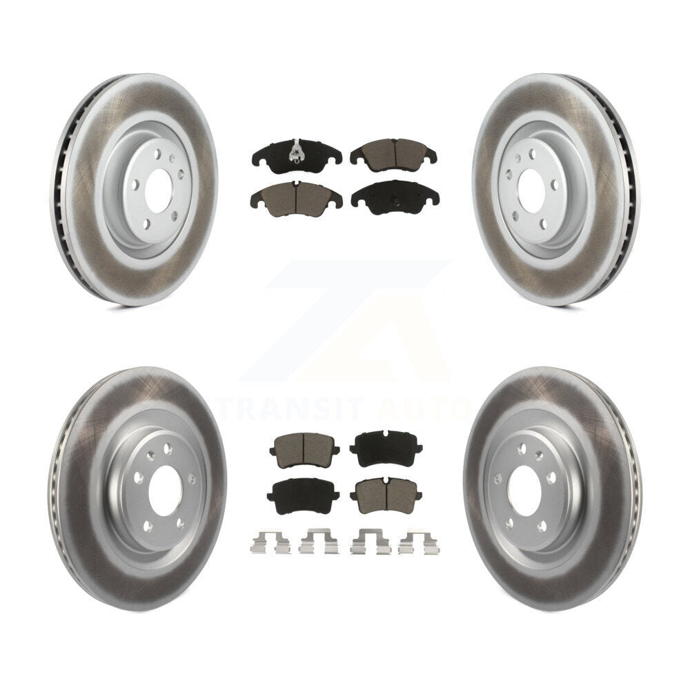 Front Rear Coated Disc Brake Rotors And Ceramic Pads Kit For Audi A6
