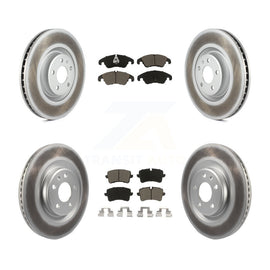Front Rear Coated Disc Brake Rotors And Ceramic Pads Kit For Audi A6