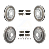 Front Rear Coated Disc Brake Rotors And Ceramic Pads Kit For Audi A6