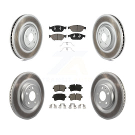 Front Rear Coated Disc Brake Rotors And Ceramic Pads Kit For Audi A6 Quattro A7