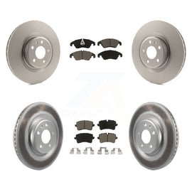 Front Rear Coated Disc Brake Rotors And Ceramic Pads Kit For Audi A6 Quattro A7