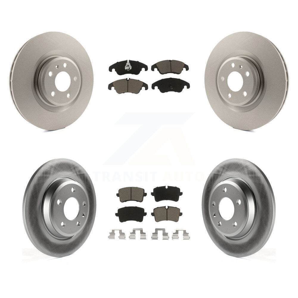 Front Rear Coated Disc Brake Rotors And Ceramic Pads Kit For Audi A6