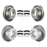 Front Rear Coat Brake Rotors Ceramic Pad Kit For Chevrolet Silverado 3500 HD GMC